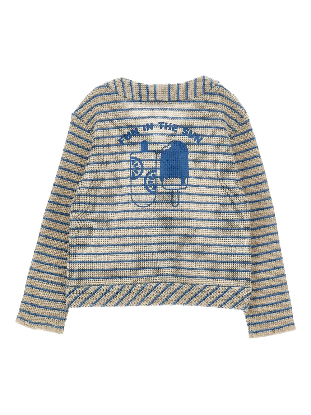  Monnalisa Striped Buttoned Cardigan - Neutrals 