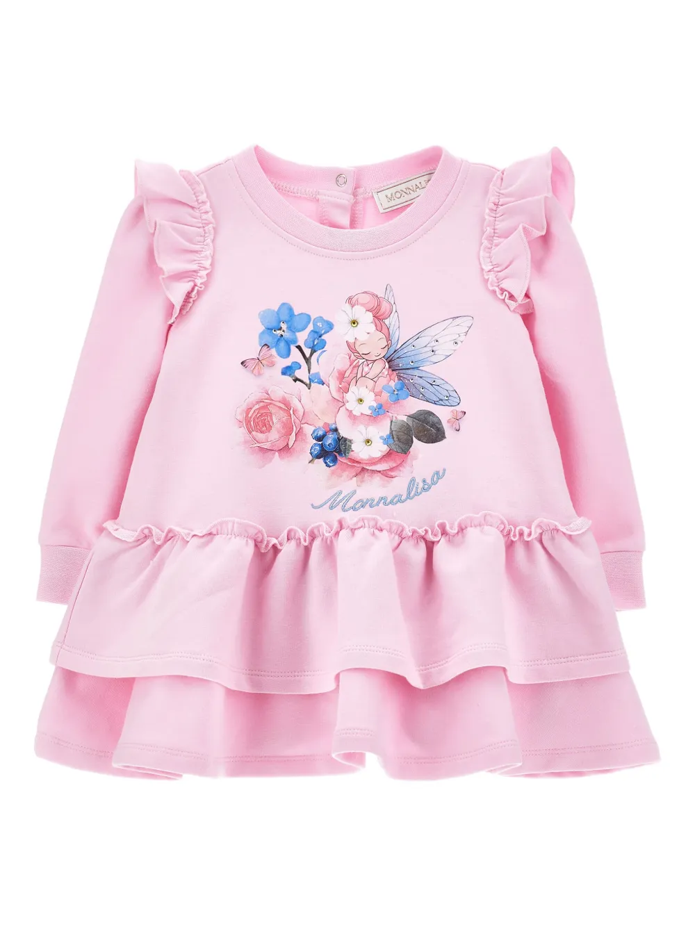 Monnalisa Abito a fiori con ruches - Rosa