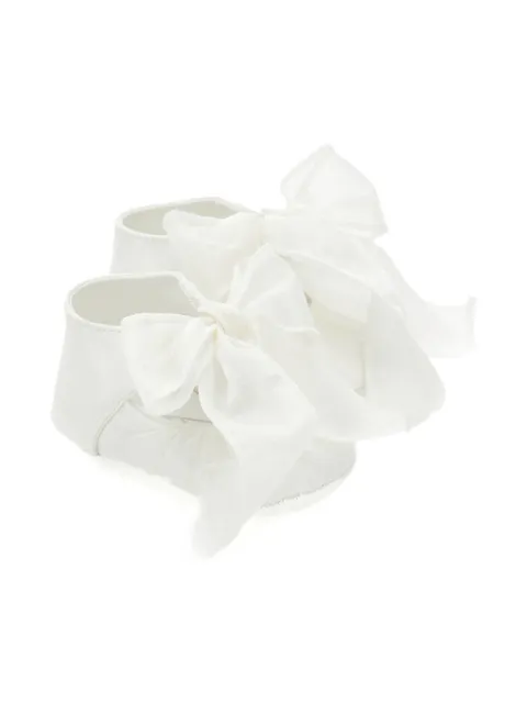 Monnalisa bow-detail crib shoes