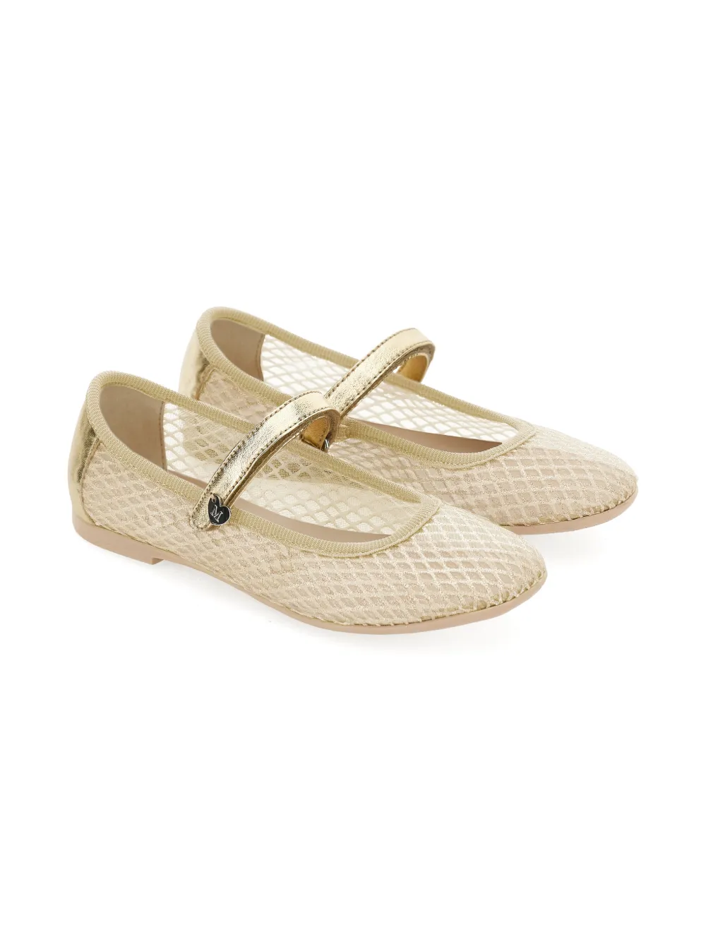 Monnalisa heart-charm strap ballerinas - Neutrals