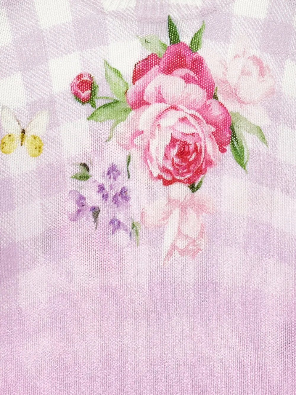 Gingham-Pattern Sweater