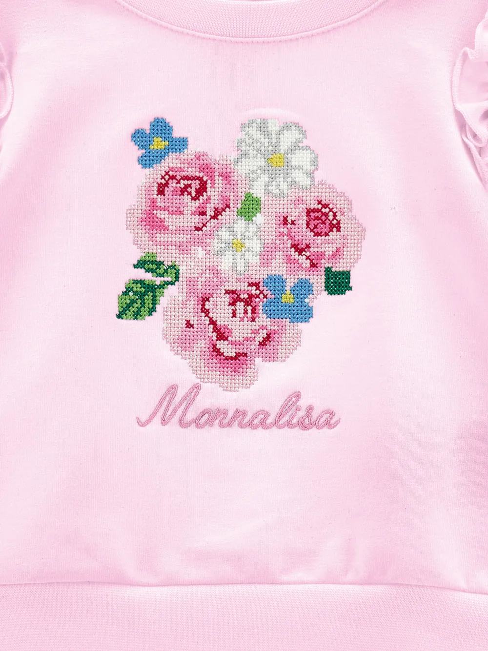  Monnalisa Logo-embroidered Sweatshirt - Pink 