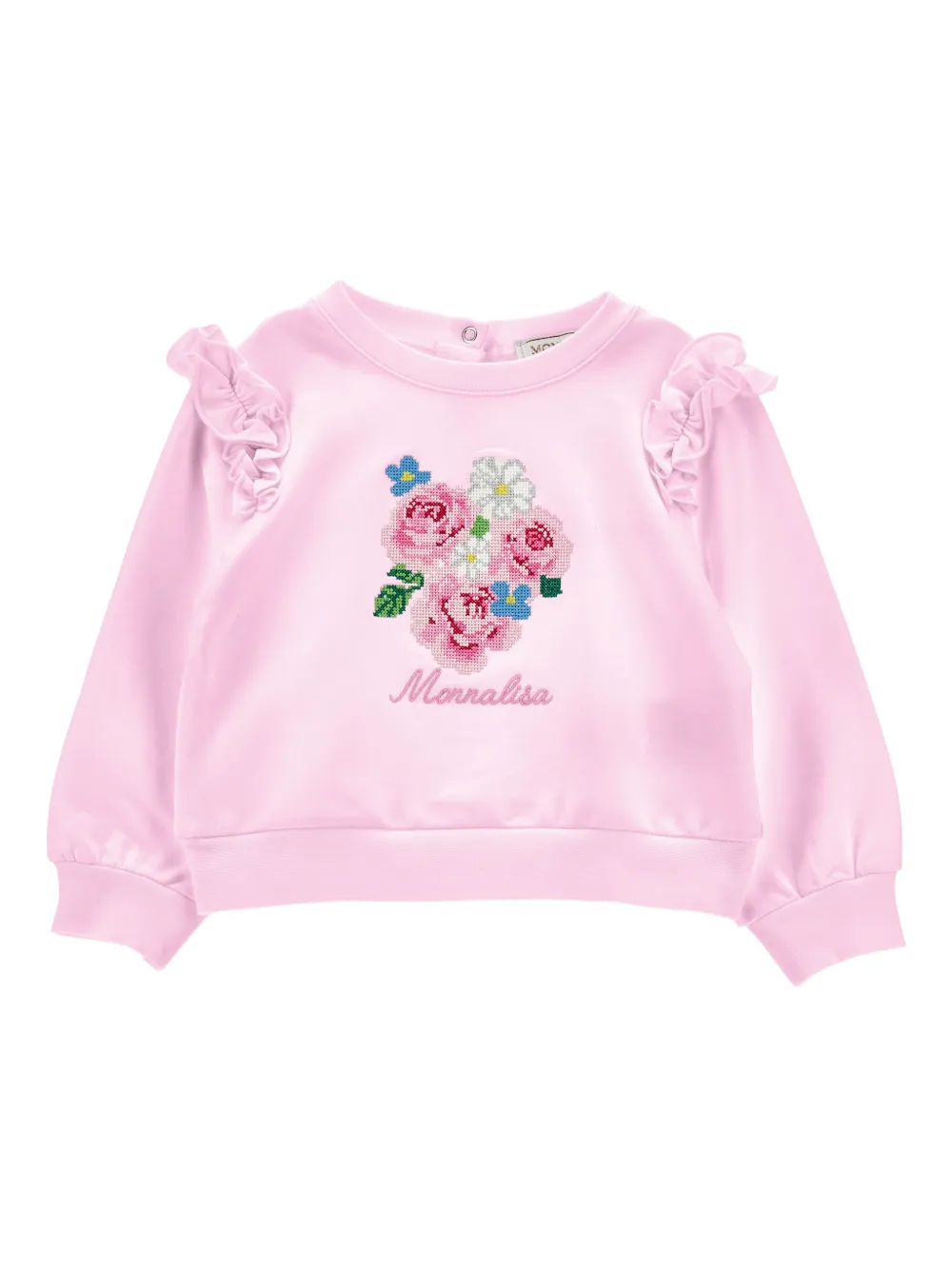 Monnalisa Felpa con logo ricamato - Rosa