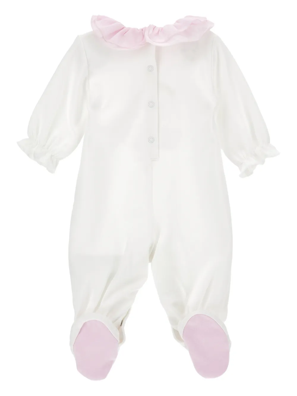  Monnalisa Ruffled-collar Graphic Pyjamas - White 
