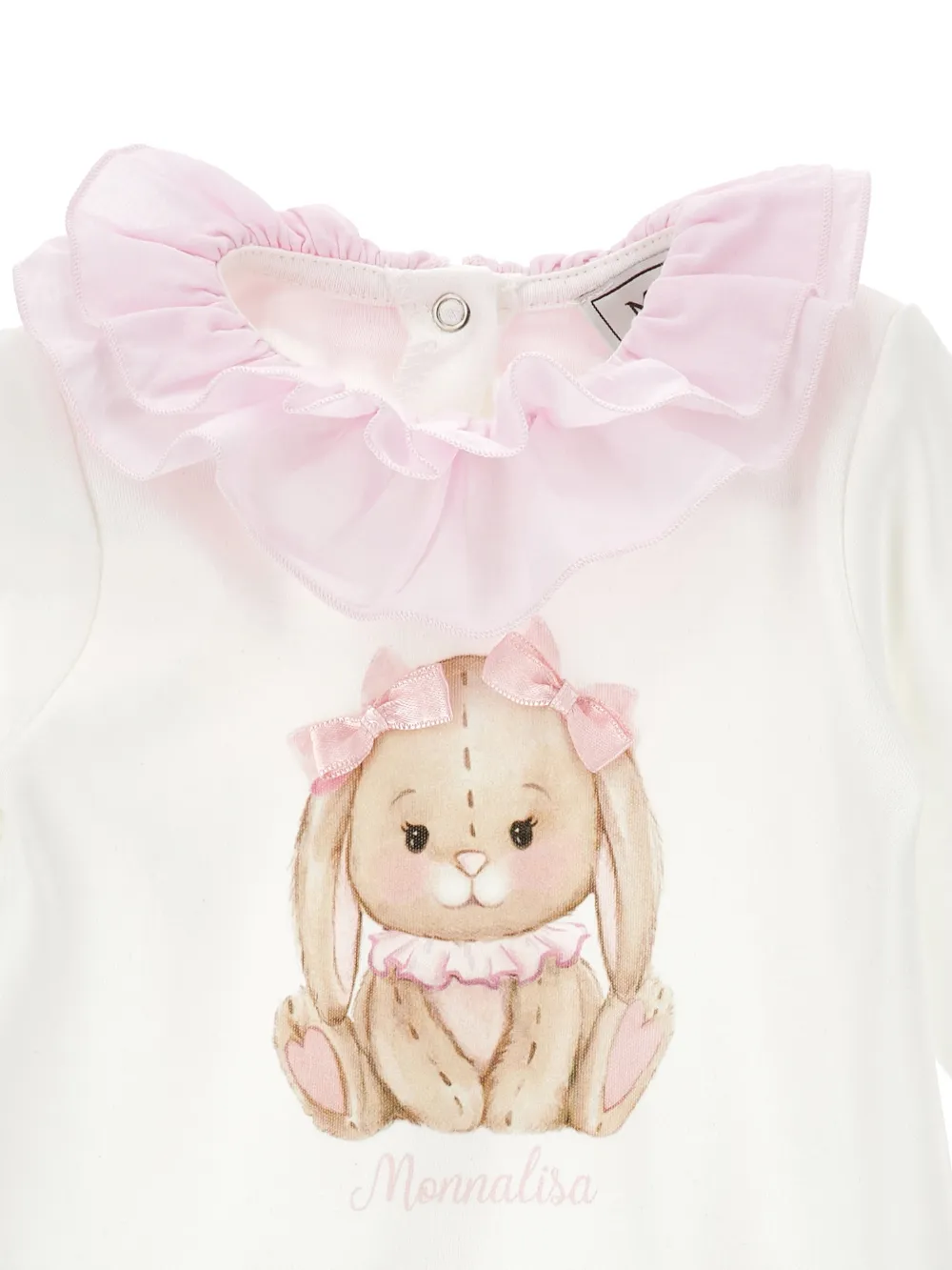  Monnalisa Ruffled-collar Graphic Pyjamas - White 