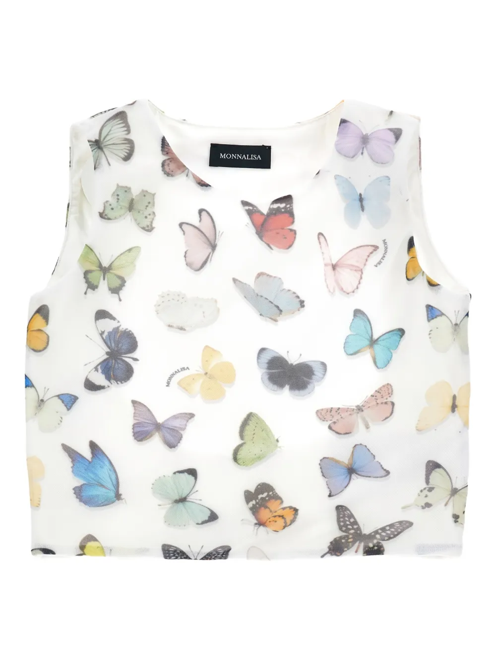 Monnalisa Canotta con stampa Butterfly - Bianco