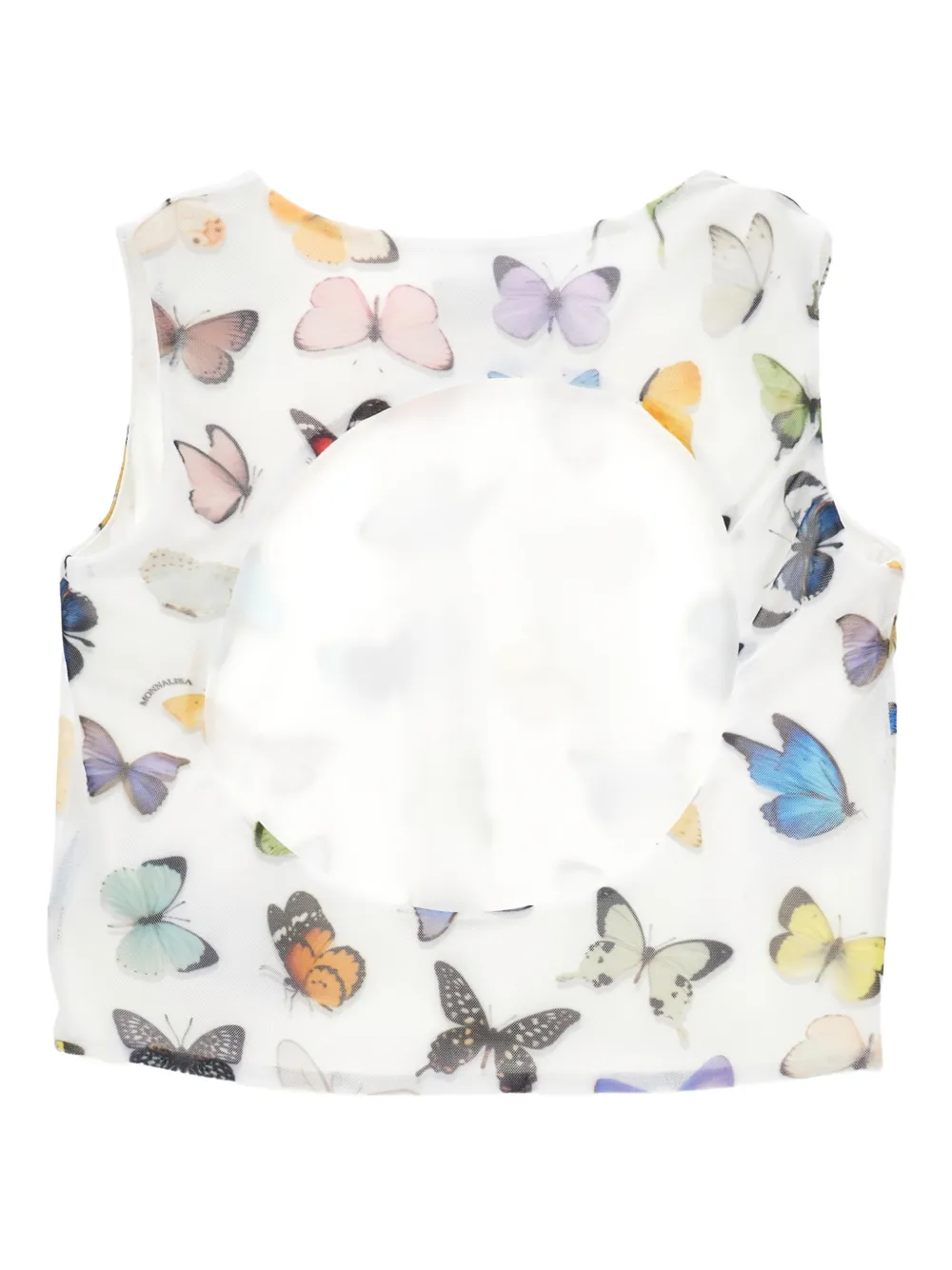 Monnalisa Top met vlinderprint Wit