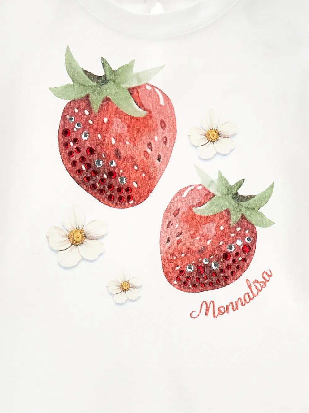 Monnalisa Strawberry-print T-shirt - White 