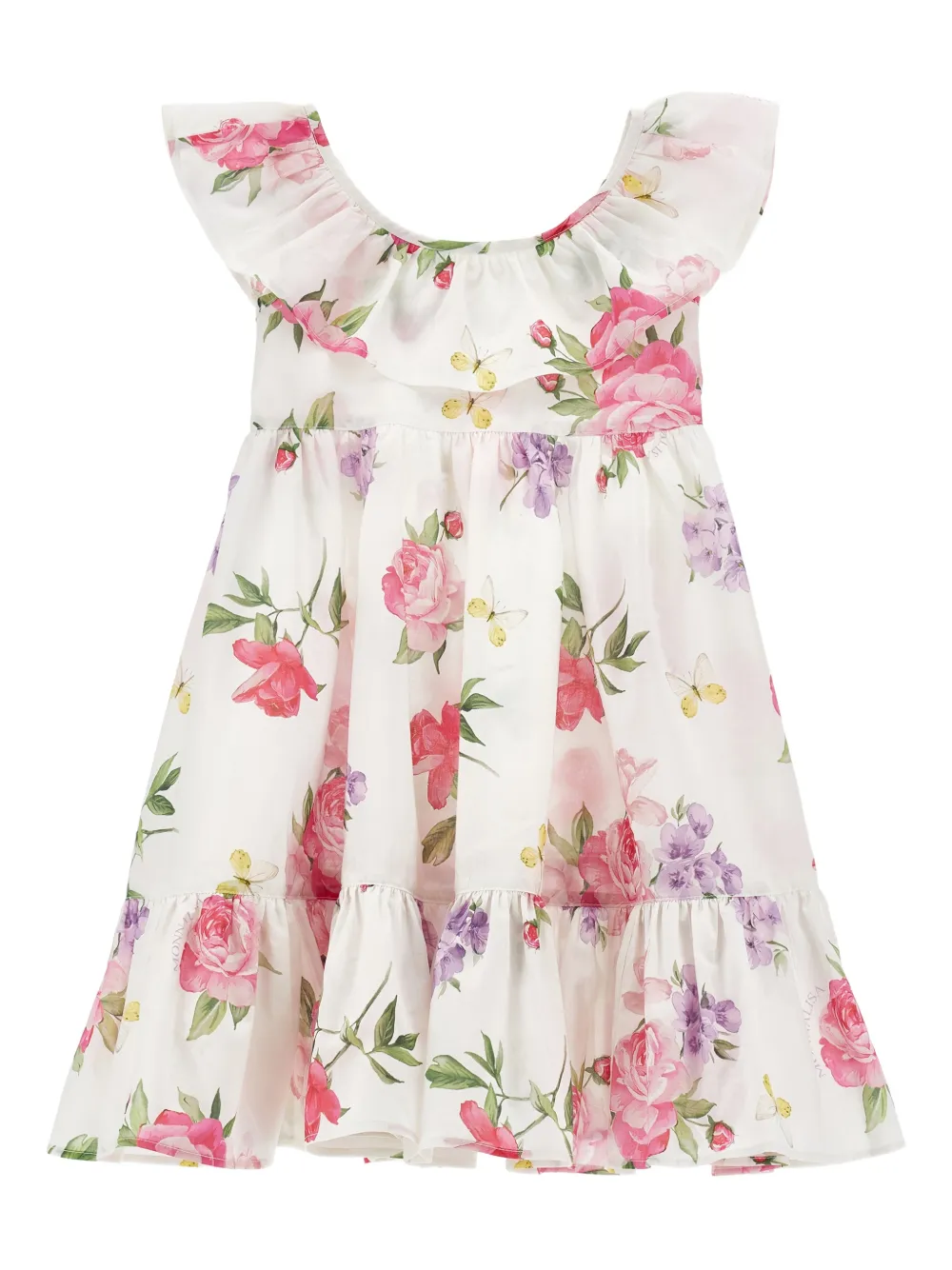 Monnalisa Jurk met bloemenprint Wit