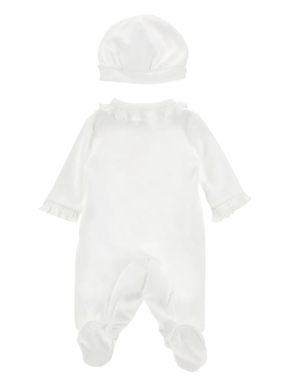 Monnalisa Babypakje met ruches en bloemenprint Wit
