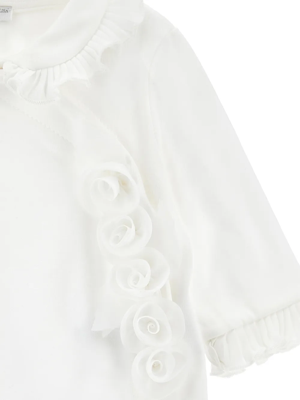 Monnalisa Babypakje met ruches en bloemenprint Wit