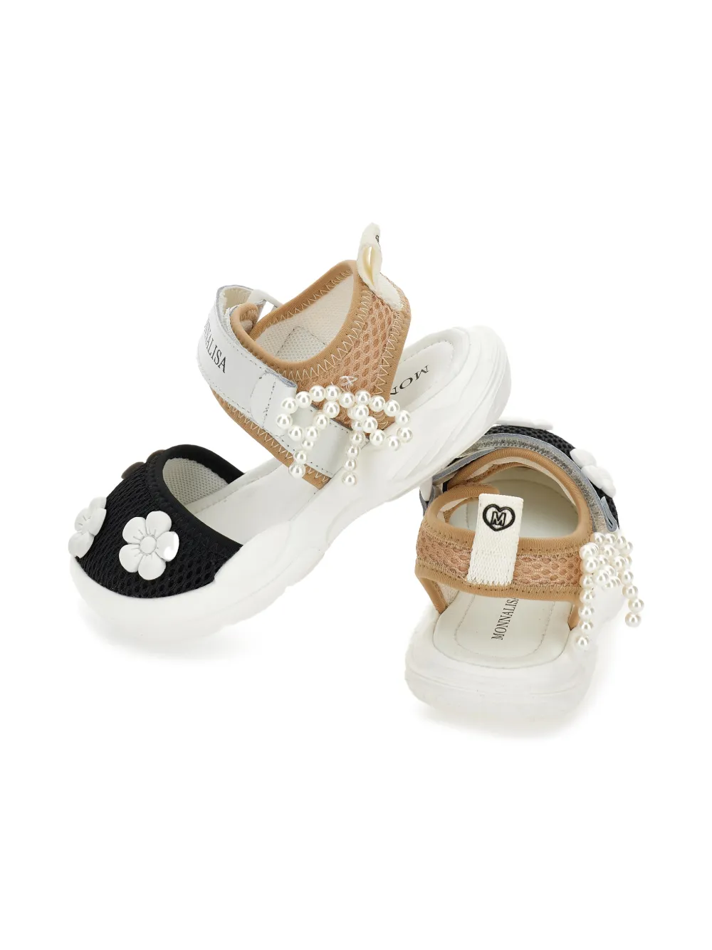 Monnalisa Sandalen met bloemparel Wit
