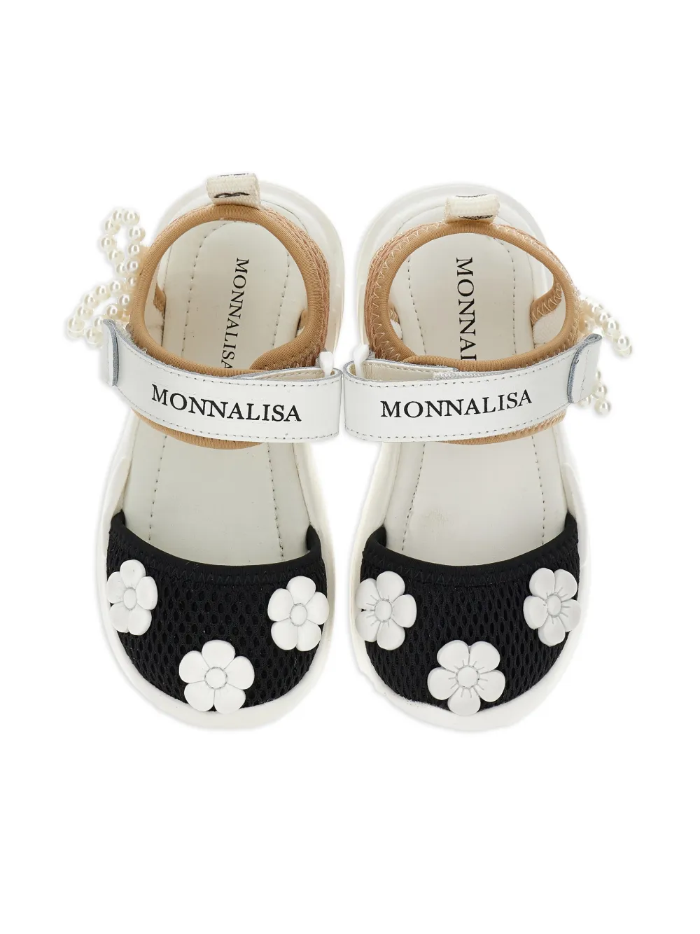 Monnalisa Sandalen met bloemparel Wit