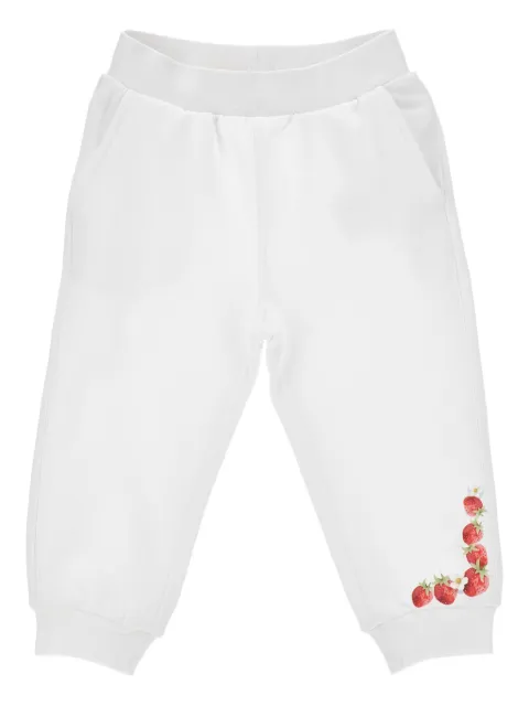 Monnalisa strawberry-print trousers