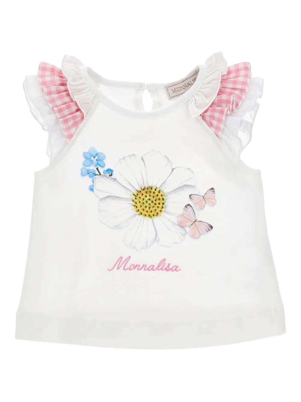 Monnalisa T-shirt a fiori - Bianco
