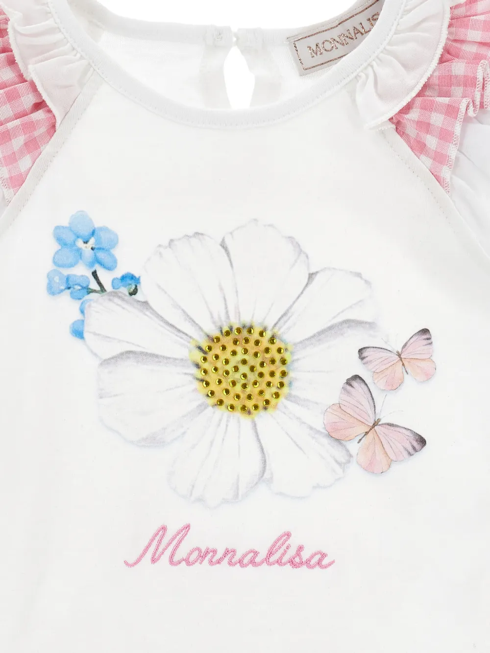 Monnalisa T-shirt met bloemenprint Wit
