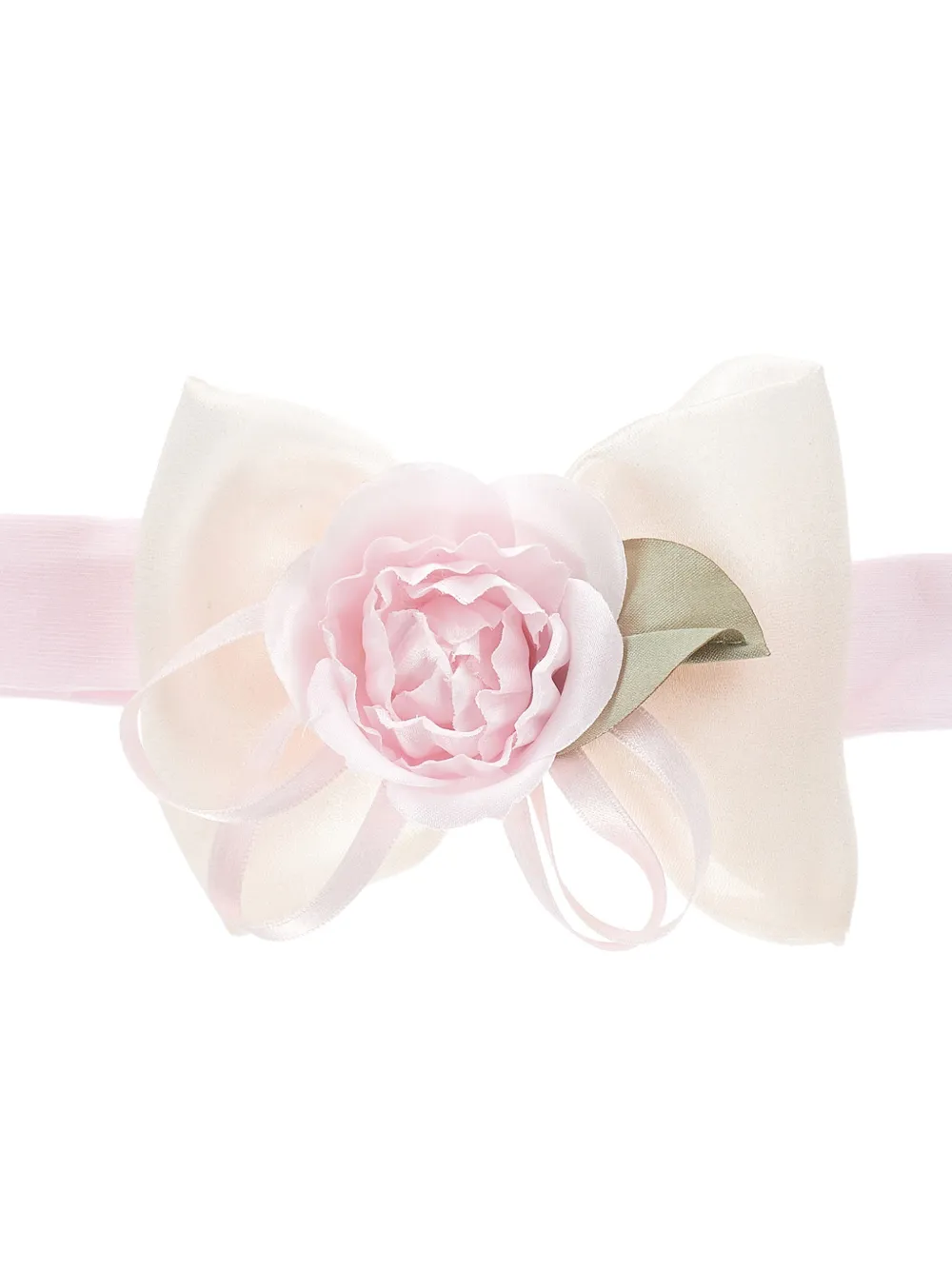 Monnalisa Haarband met strik en bloemen Roze