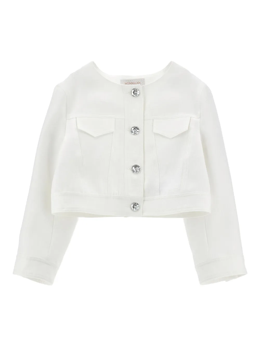 Monnalisa chest-pocket buttoned jacket | White | Image 1