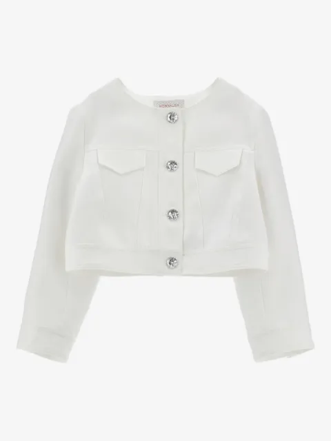 Monnalisa chest-pocket buttoned jacket