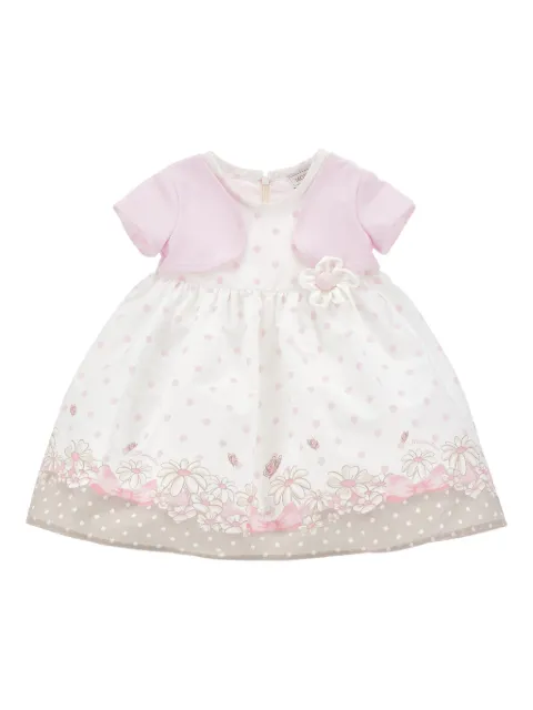 Monnalisa vestido con estampado floral y lunares