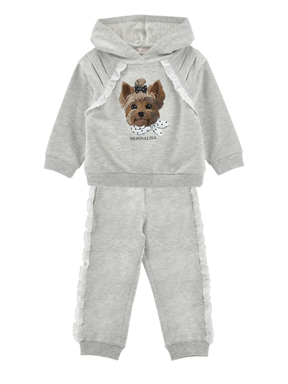 Monnalisa Tuta sportiva con decorazione - Grigio