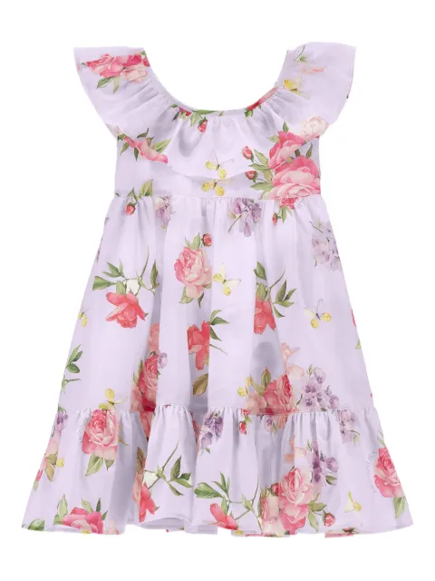 Monnalisa ruffled-trim floral-pattern dress