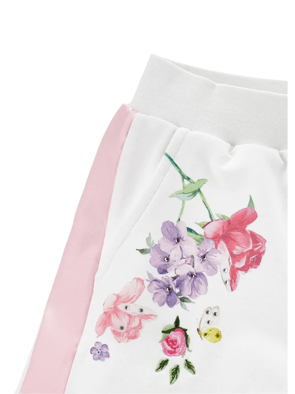 Monnalisa Shorts met bloemenprint Wit