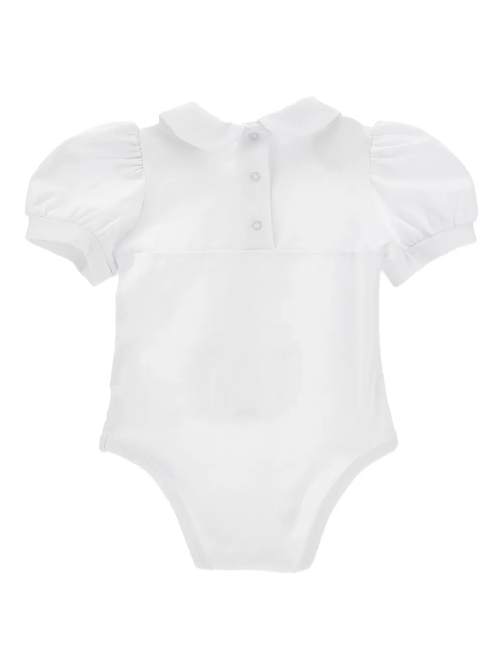 Monnalisa Romper met knoopsluiting en ruches - Wit