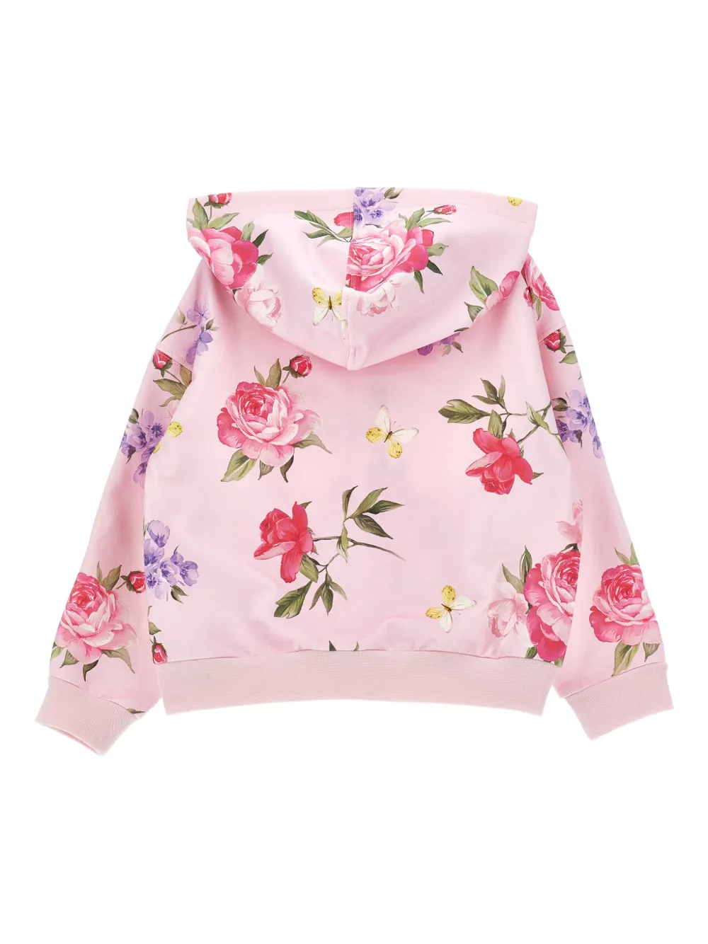 Monnalisa Hoodie met bloemenprint Roze
