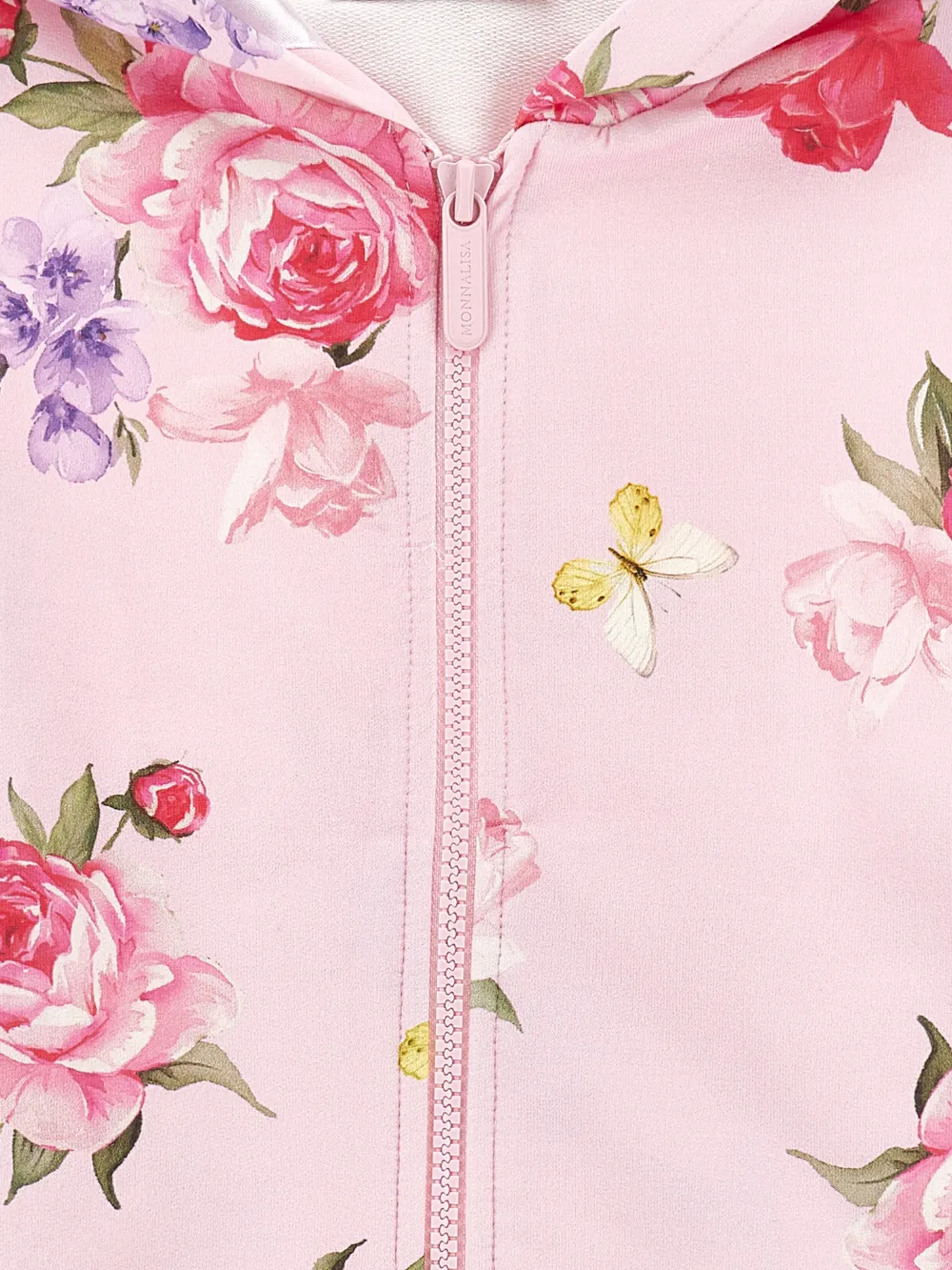 Monnalisa Hoodie met bloemenprint Roze