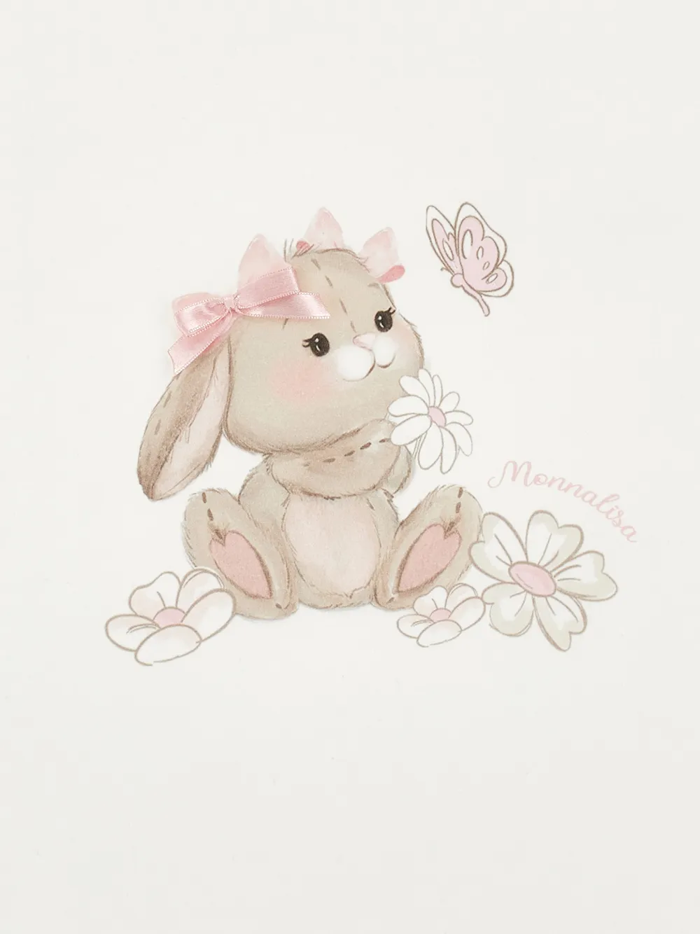  Monnalisa Bunny-motif Floral-print Blanket - Neutrals 
