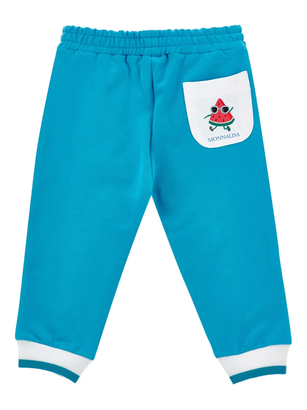 Monnalisa Broek met grafisch detail en zak Blauw