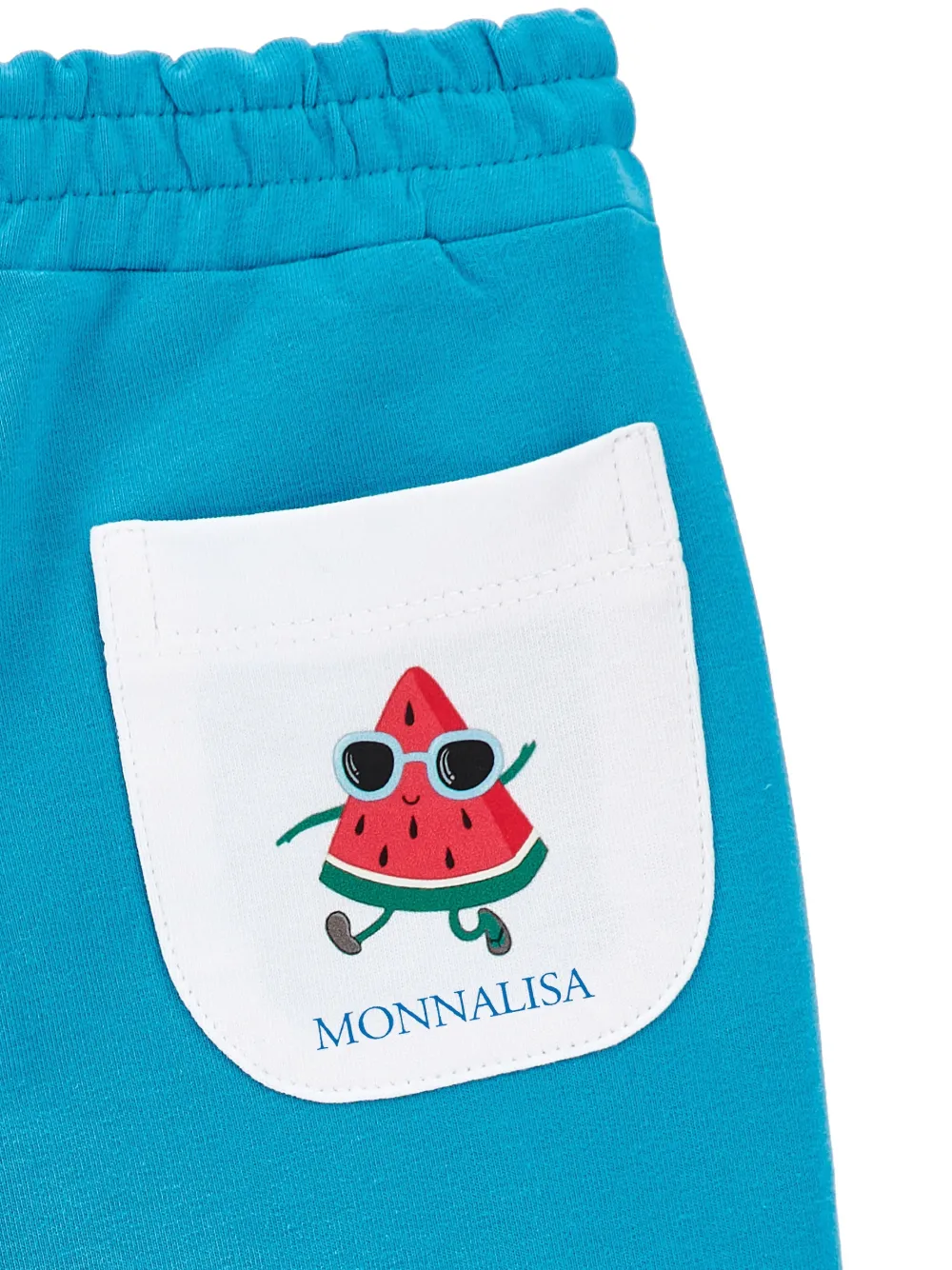 Monnalisa Broek met grafisch detail en zak Blauw