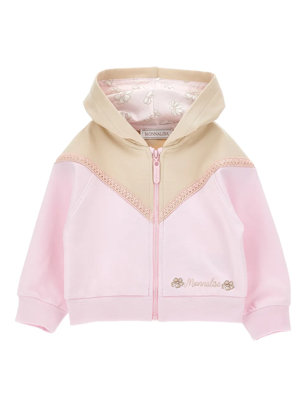 Monnalisa Felpa con cappuccio e zip - Rosa