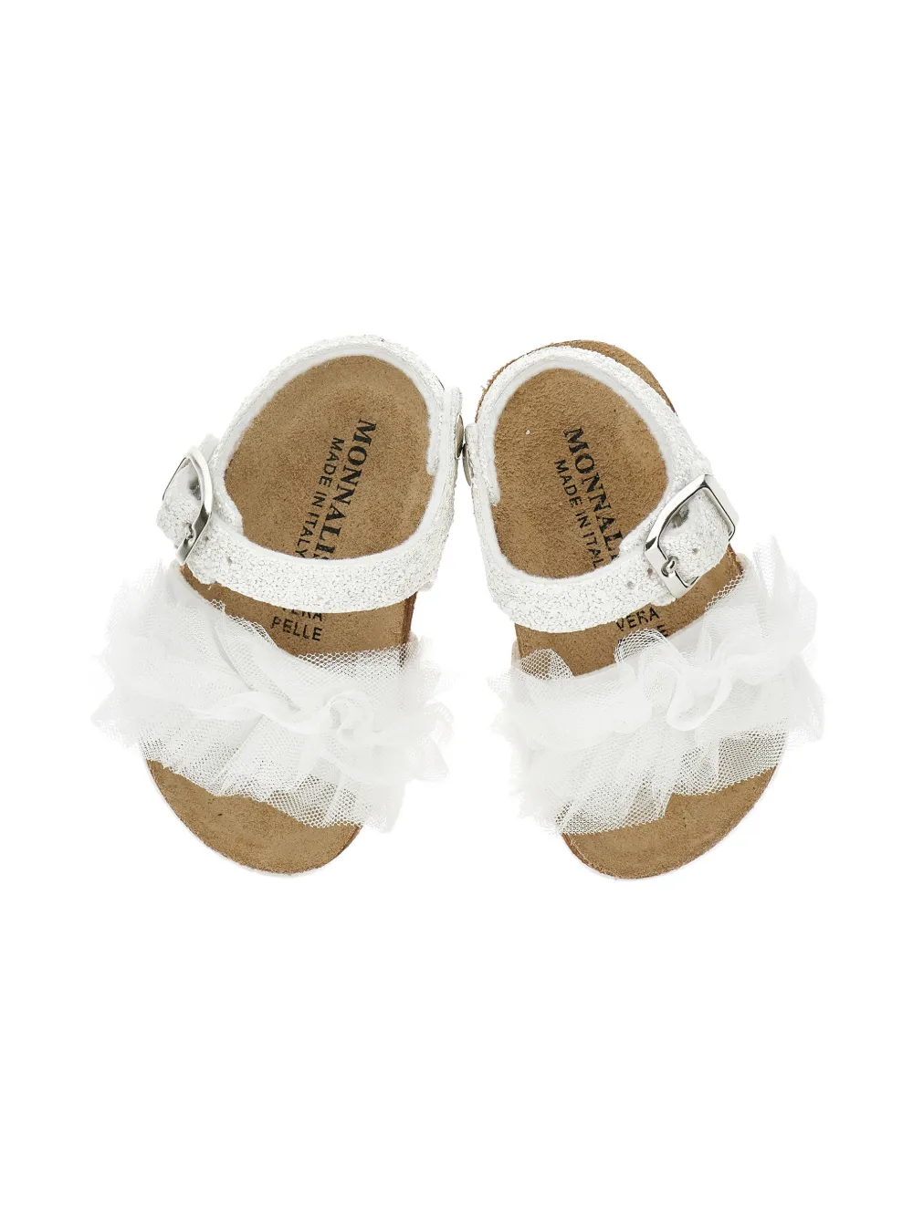 Monnalisa Sandalen met ruches Wit