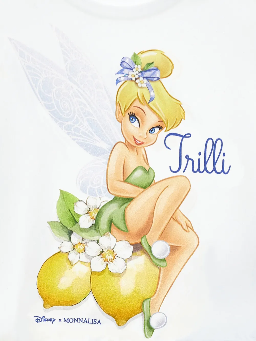 Monnalisa x Disney jurk met ruches en print Wit