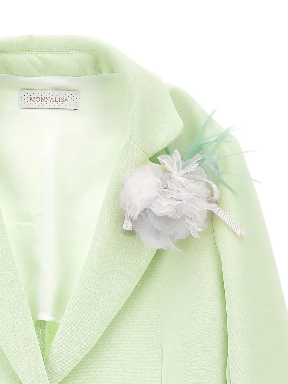 Monnalisa Blazer met bloemapplicatie Groen