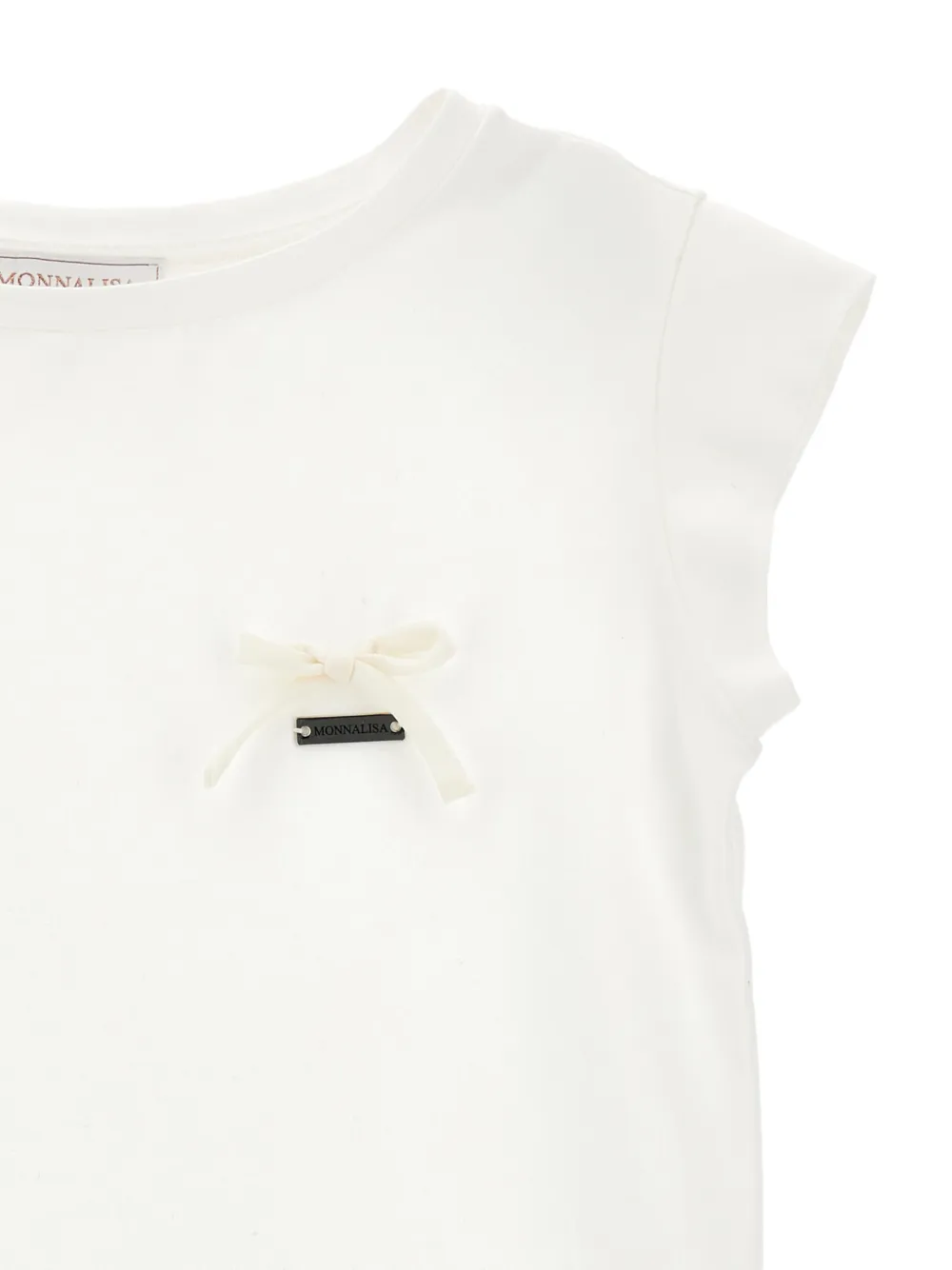 Monnalisa T-shirt met strik applicatie Wit