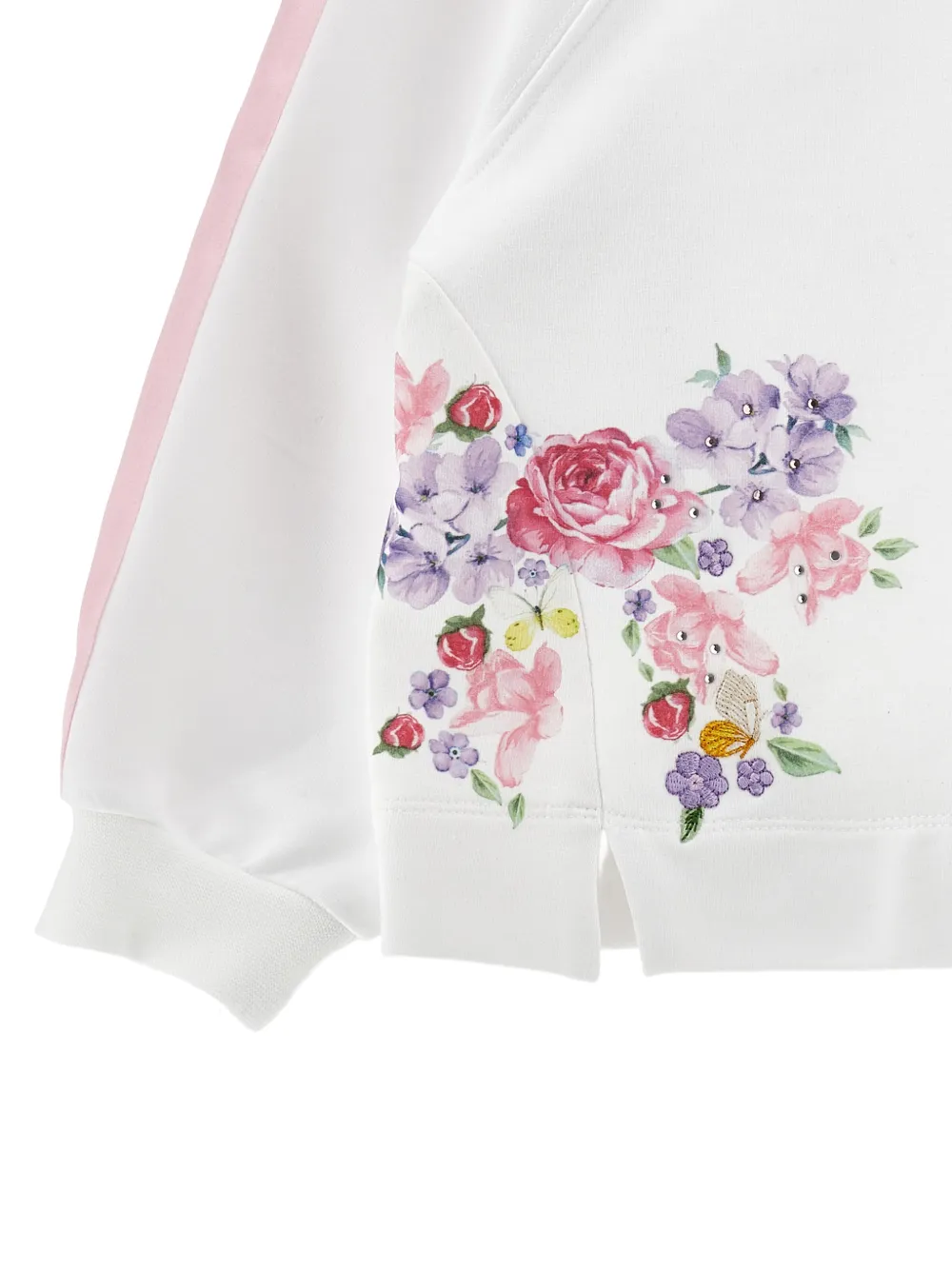 Monnalisa Sweater met bloemenprint Wit
