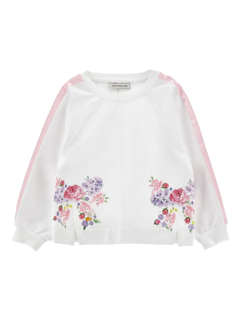 Monnalisa Felpa a fiori - Bianco