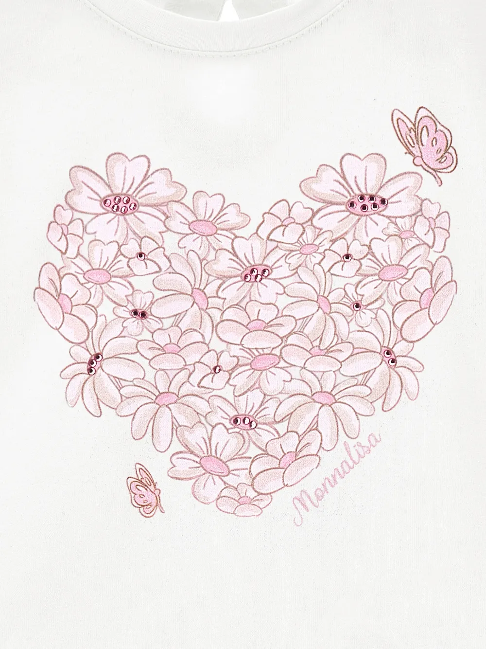 Monnalisa T-shirt met bloemenprint Wit