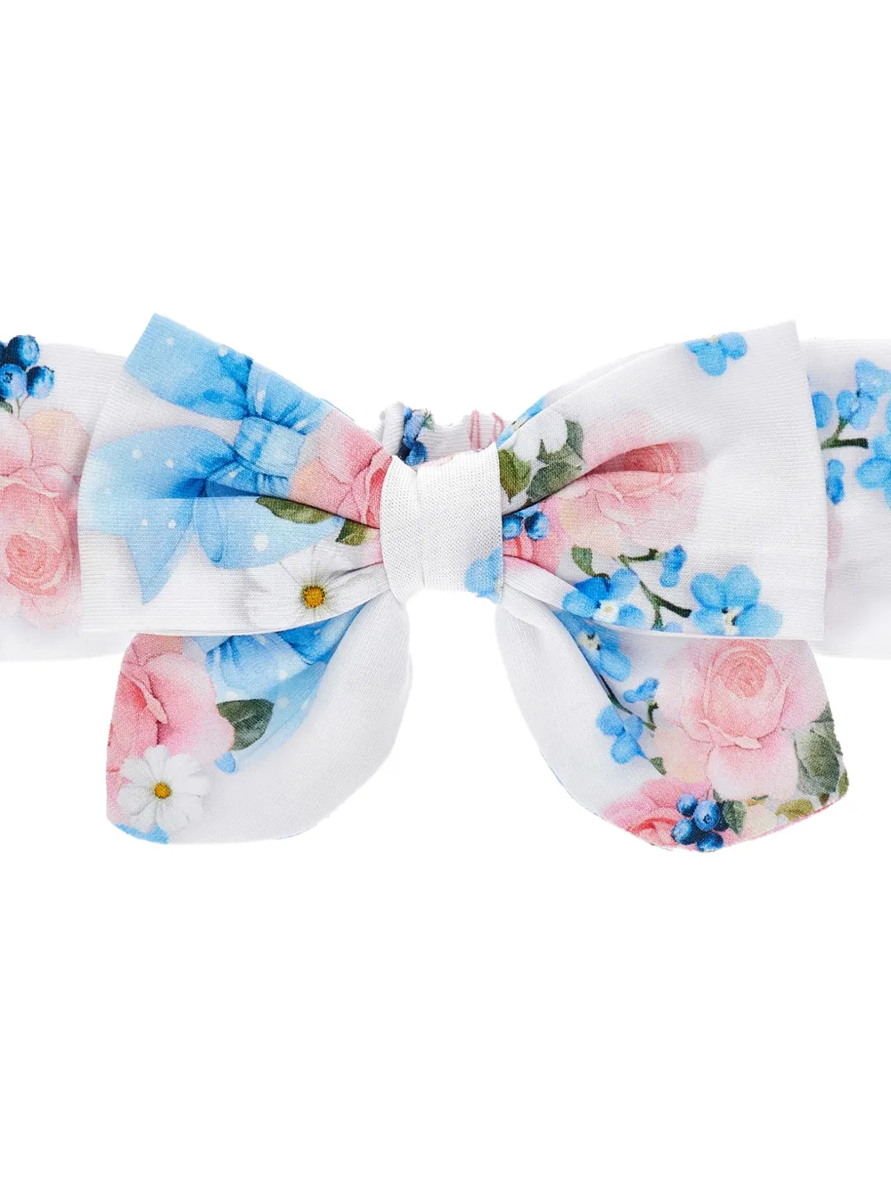 Monnalisa Haarband met strikdetail en bloemenprint Wit
