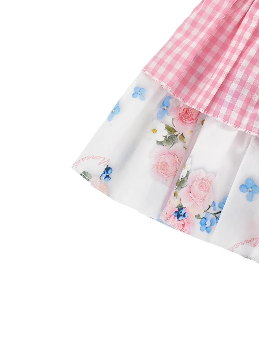 Monnalisa Rok met gingham ruit Roze
