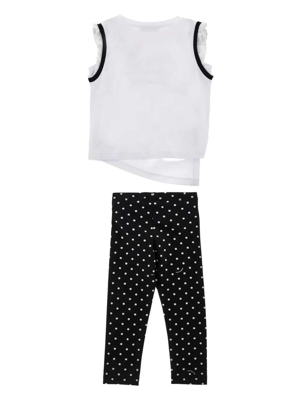  Monnalisa Polka-dot Trousers Set - White 