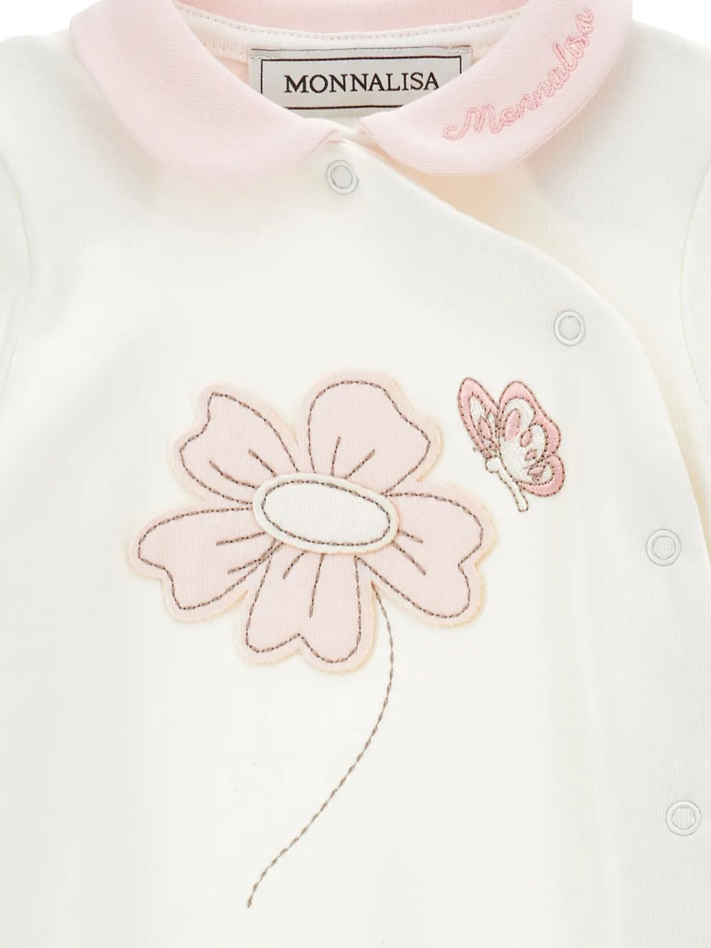 Monnalisa Babypakje met bloemdetail Wit