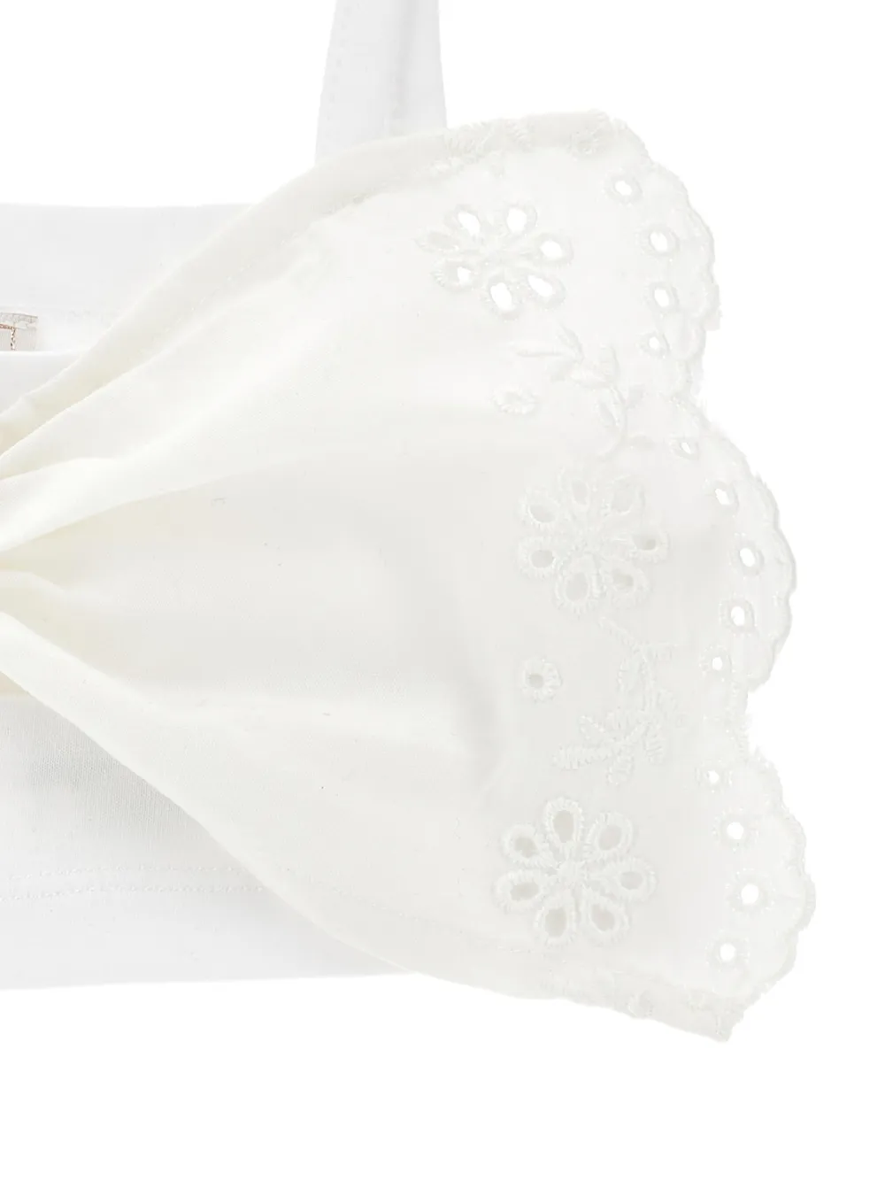 Monnalisa Top met strik en ringlets Wit