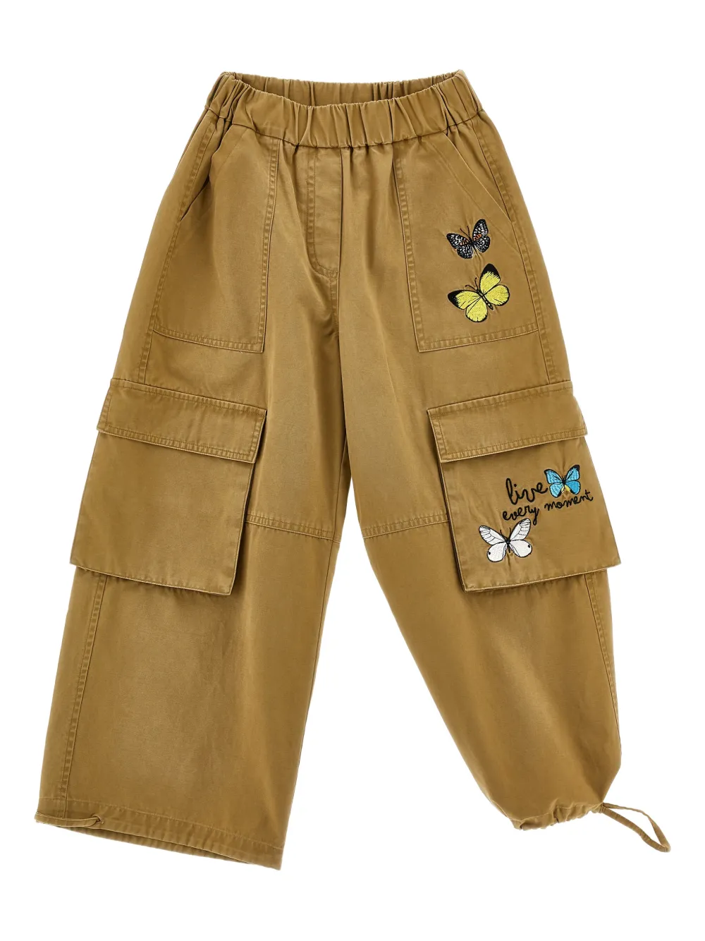 Monnalisa Cargo broek met vlinderpatroon Bruin