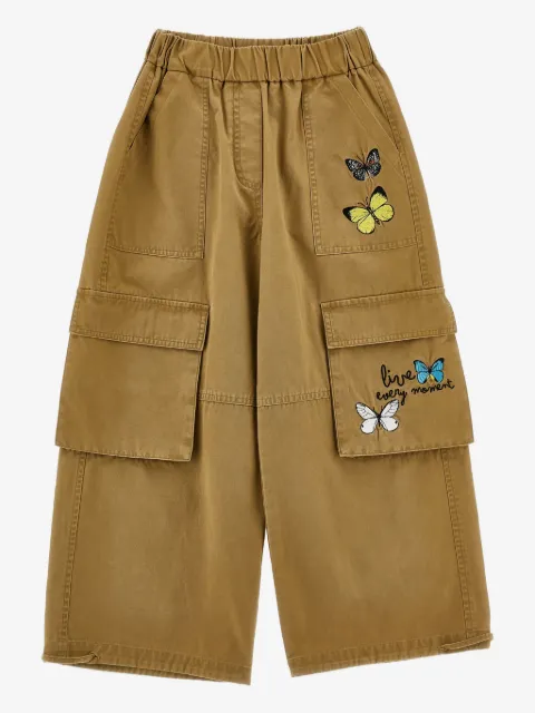 Monnalisa pantalon cargo à motif papillon