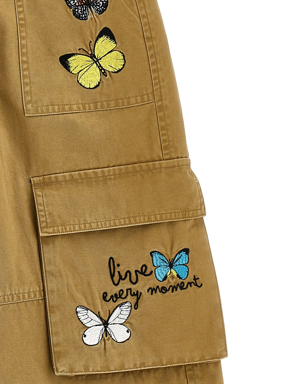 Monnalisa Cargo broek met vlinderpatroon Bruin
