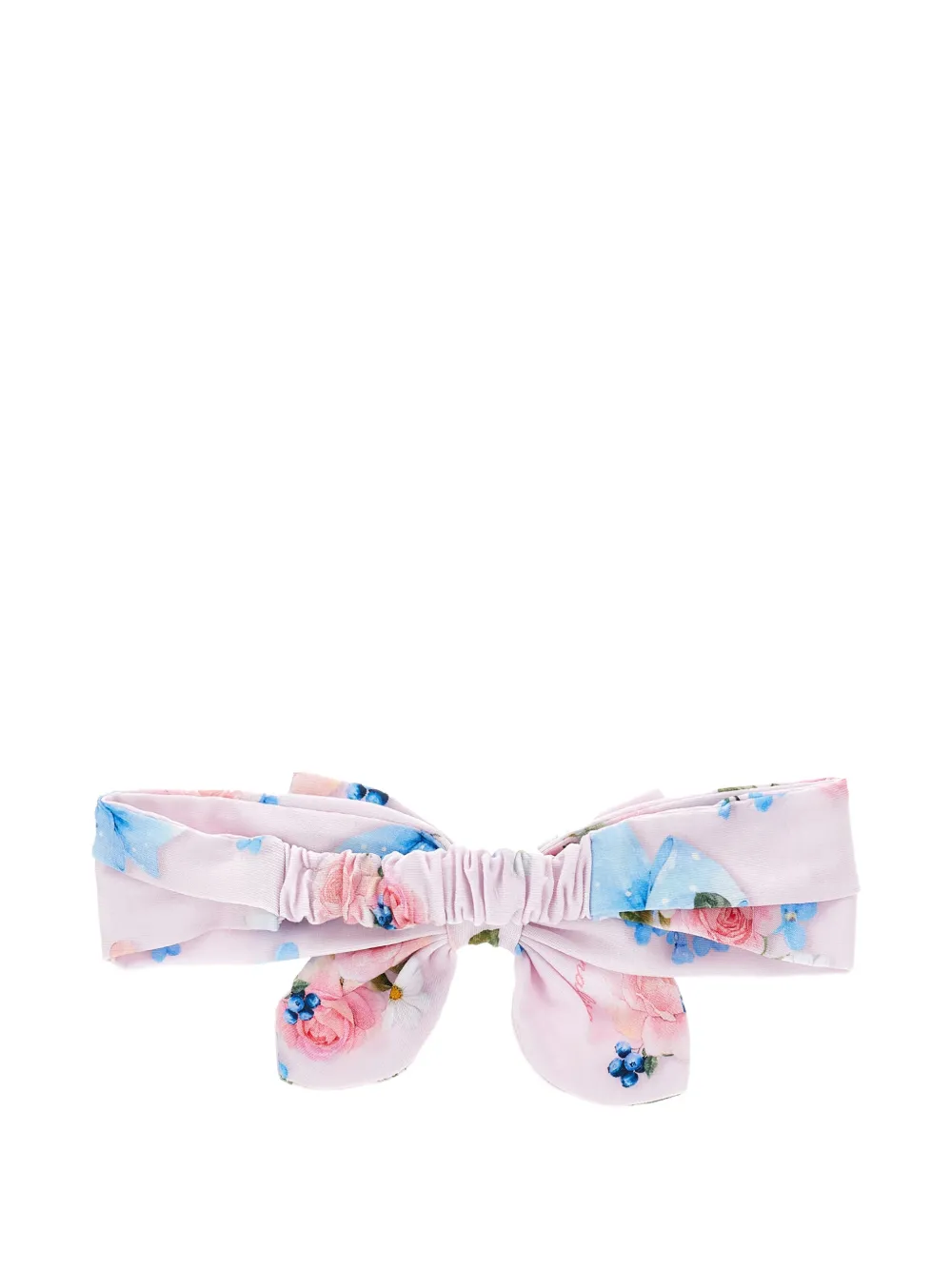 Monnalisa Haarband met strikdetail en bloemenprint - Roze